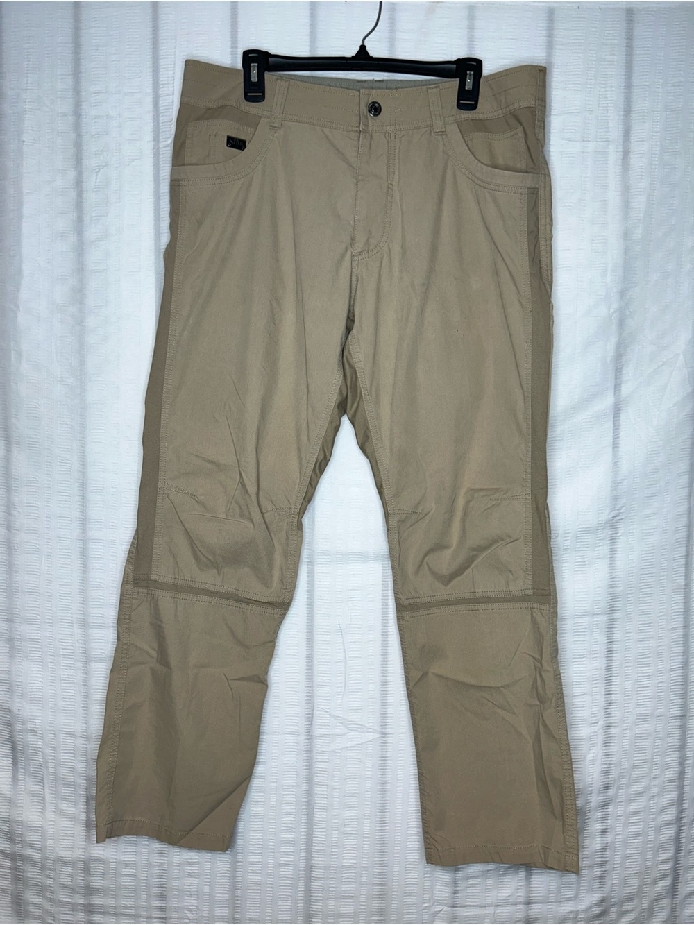 Kuhl Radikl Mens Khaki Tan Hybrid Hiking Pants 36x30 Articulated Knee Outdoor